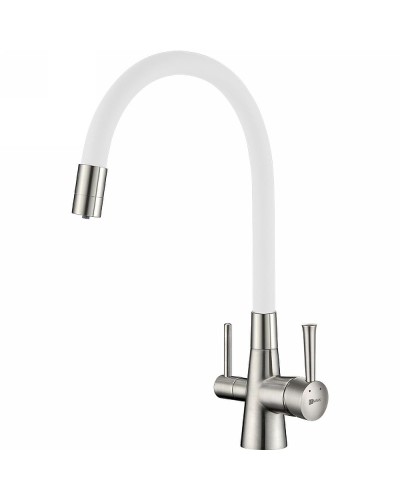 Смеситель для кухни Lemark Comfort LM3075BN-White Хром Белый