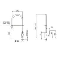 Смеситель для кухни Remer Energy EY541 Хром Черный