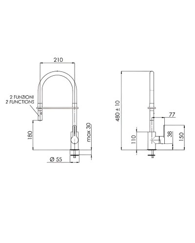 Смеситель для кухни Remer Energy EY541 Хром Черный