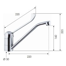 Смеситель для кухни Remer Kiss K44 Хром