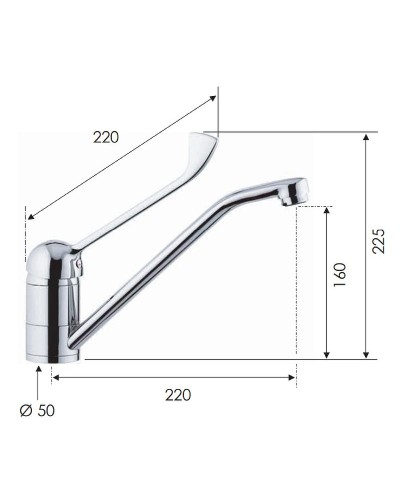 Смеситель для кухни Remer Kiss K44 Хром