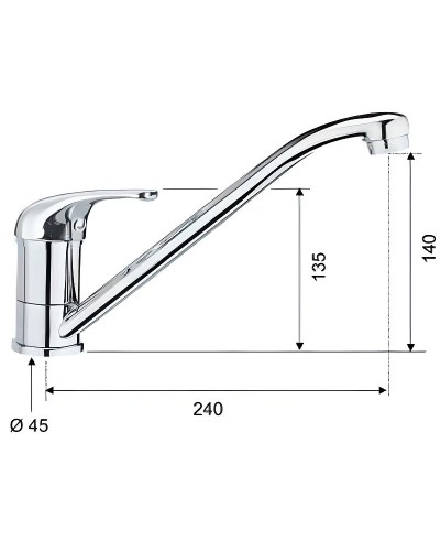 Смеситель для кухни Remer Серия 35 F402 Хром