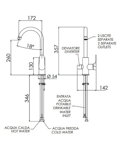Смеситель для кухни Remer Class Line L79DW Хром