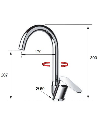 Смеситель для кухни Remer Class Line L42B Хром