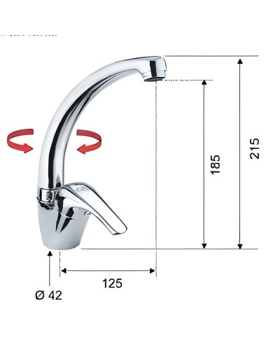 Смеситель для кухни Remer Серия 35 F422C Хром