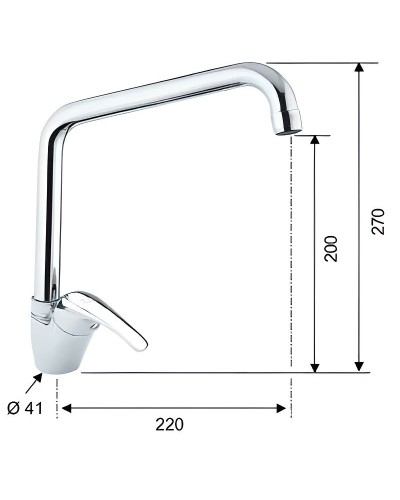 Смеситель для кухни Remer Серия 35 F422U Хром