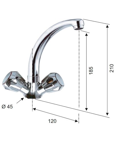 Смеситель для кухни Remer Y-YG 43CYG Хром
