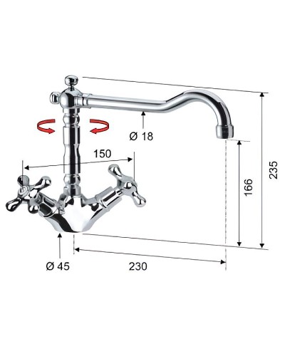 Смеситель для кухни Remer Liberty 43LIce Хром
