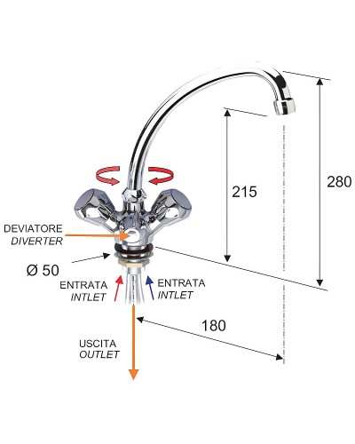 Смеситель для кухни Remer Export 46EX Хром