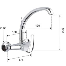 Смеситель для кухни Remer Серия 35 F432 Хром