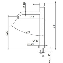 Смеситель для раковины Remer X Style Inox SSX12LXL Нержавеющая сталь