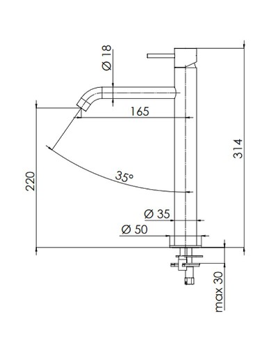 Смеситель для раковины Remer X Style Inox SSX12LXL Нержавеющая сталь