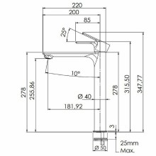 Смеситель для раковины Remer Energy EY11LNO Черный матовый