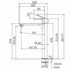 Смеситель для раковины Remer Energy EY11LNO Черный матовый