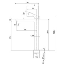 Смеситель для раковины Remer Absolute AU11LDO Золото