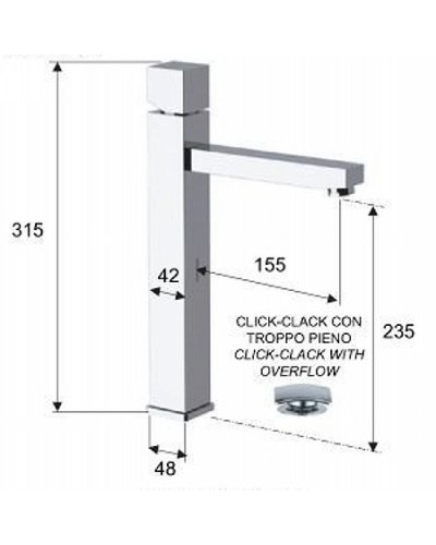 Смеситель для раковины Remer SQ3 S10L Хром