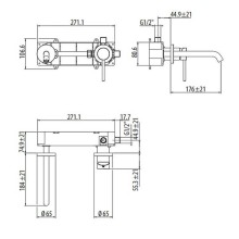 Смеситель для раковины Gattoni Circle Two 9135/91NO Черный матовый