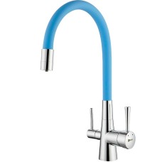 Смеситель для кухни Lemark Comfort LM3075C-SkyBlue Хром Голубой