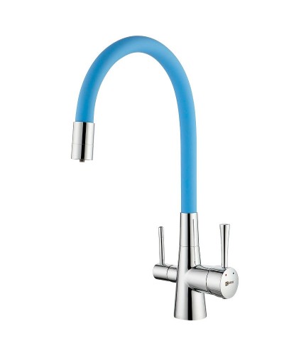 Смеситель для кухни Lemark Comfort LM3075C-SkyBlue Хром Голубой