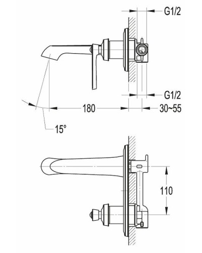 Смеситель для раковины Cezares Liberty LIBERTY-F-BLI-01-W0 Хром