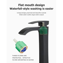 Смеситель для раковины Gappo G07-6 G1007-86 Черный матовый