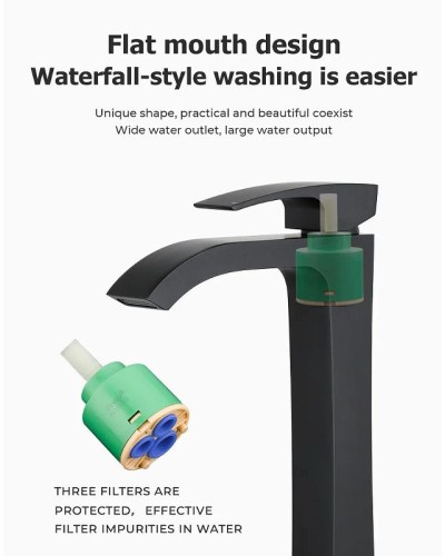 Смеситель для раковины Gappo G07-6 G1007-86 Черный матовый