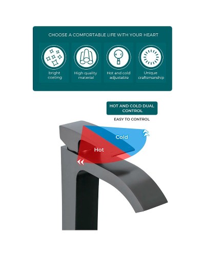 Смеситель для раковины Gappo G07-9 G1007-89 Оружейная сталь