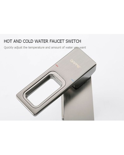 Смеситель для раковины Gappo G17-9 G1017-92 Оружейная сталь