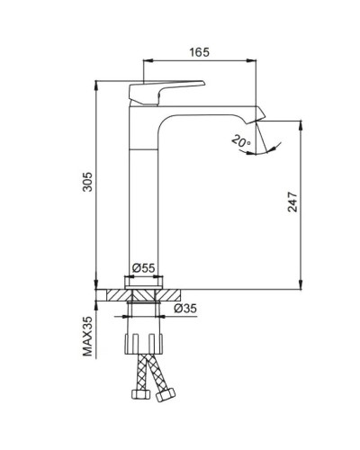 Смеситель для раковины Frap H71 F1071-2 Хром