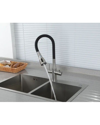 Смеситель для кухни Gappo G4399-65 Сатин Черный