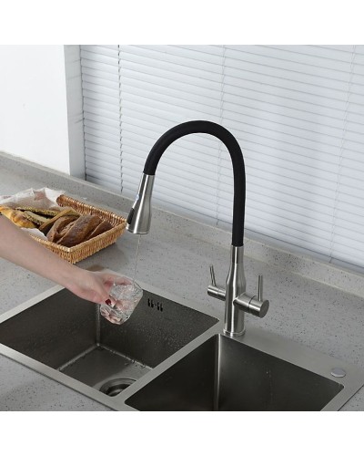 Смеситель для кухни Gappo G4399-65 Сатин Черный