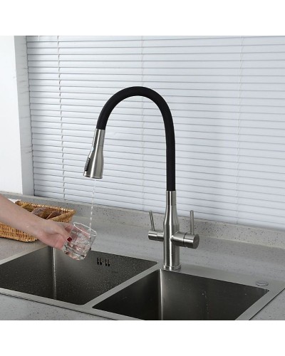 Смеситель для кухни Gappo G4399-65 Сатин Черный