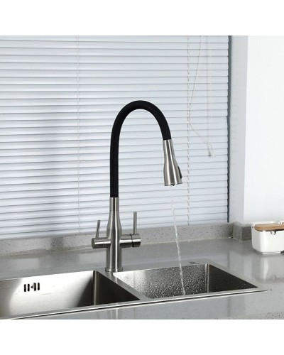 Смеситель для кухни Gappo G4399-65 Сатин Черный