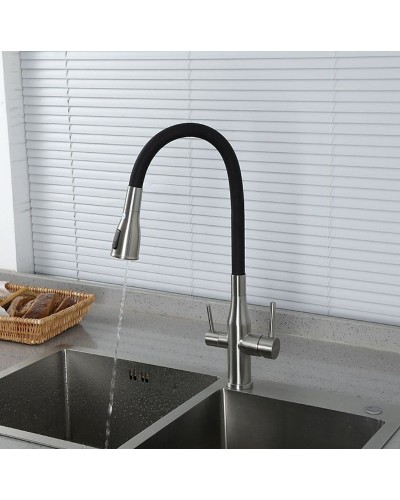 Смеситель для кухни Gappo G4399-65 Сатин Черный