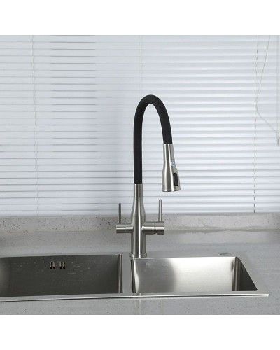 Смеситель для кухни Gappo G4399-65 Сатин Черный