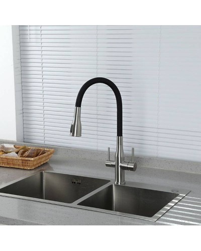 Смеситель для кухни Gappo G4399-65 Сатин Черный