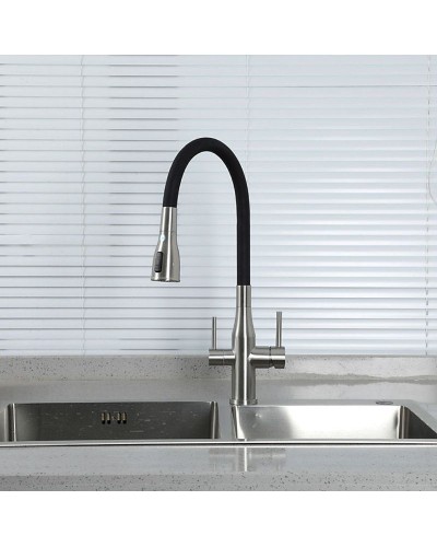 Смеситель для кухни Gappo G4399-65 Сатин Черный