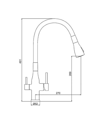 Смеситель для кухни Gappo G4399-65 Сатин Черный