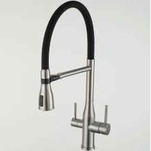 Смеситель для кухни Gappo G4399-75 Сатин Черный