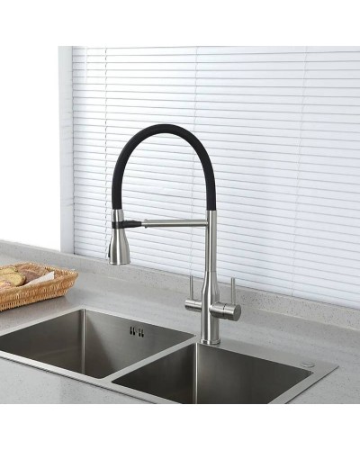 Смеситель для кухни Gappo G4399-75 Сатин Черный