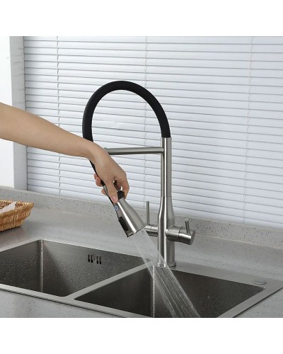 Смеситель для кухни Gappo G4399-75 Сатин Черный