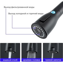 Смеситель для кухни Gappo G4399-76 Черный матовый