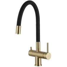Смеситель для кухни Gappo G4398-33 Золотой сатин Черный