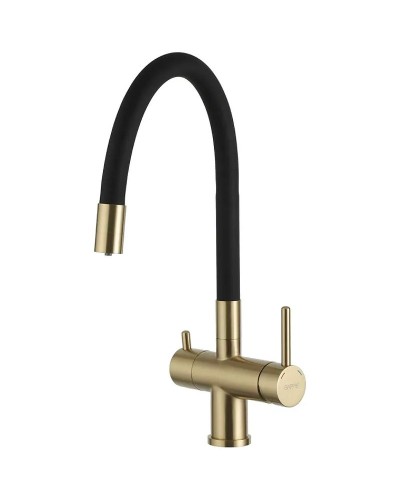 Смеситель для кухни Gappo G4398-33 Золотой сатин Черный