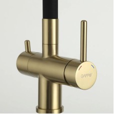 Смеситель для кухни Gappo G4398-33 Золотой сатин Черный