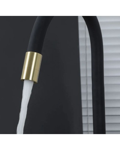 Смеситель для кухни Gappo G4398-33 Золотой сатин Черный