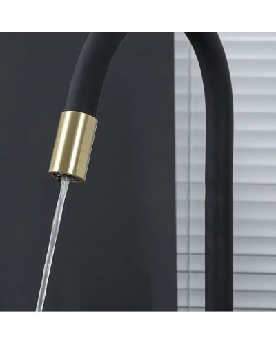 Смеситель для кухни Gappo G4398-33 Золотой сатин Черный