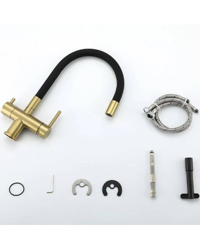 Смеситель для кухни Gappo G4398-33 Золотой сатин Черный