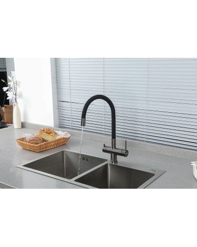 Смеситель для кухни Gappo G4398-39 Оружейная сталь Черный