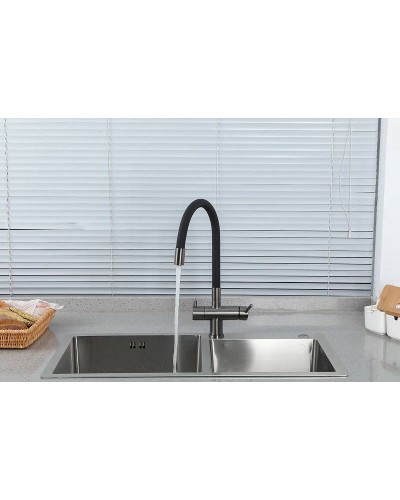 Смеситель для кухни Gappo G4398-39 Оружейная сталь Черный